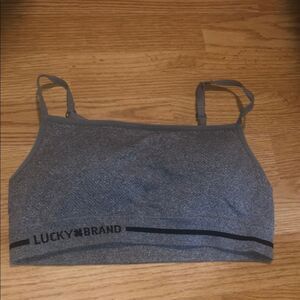 Lucky brand grey padded sports bra size small